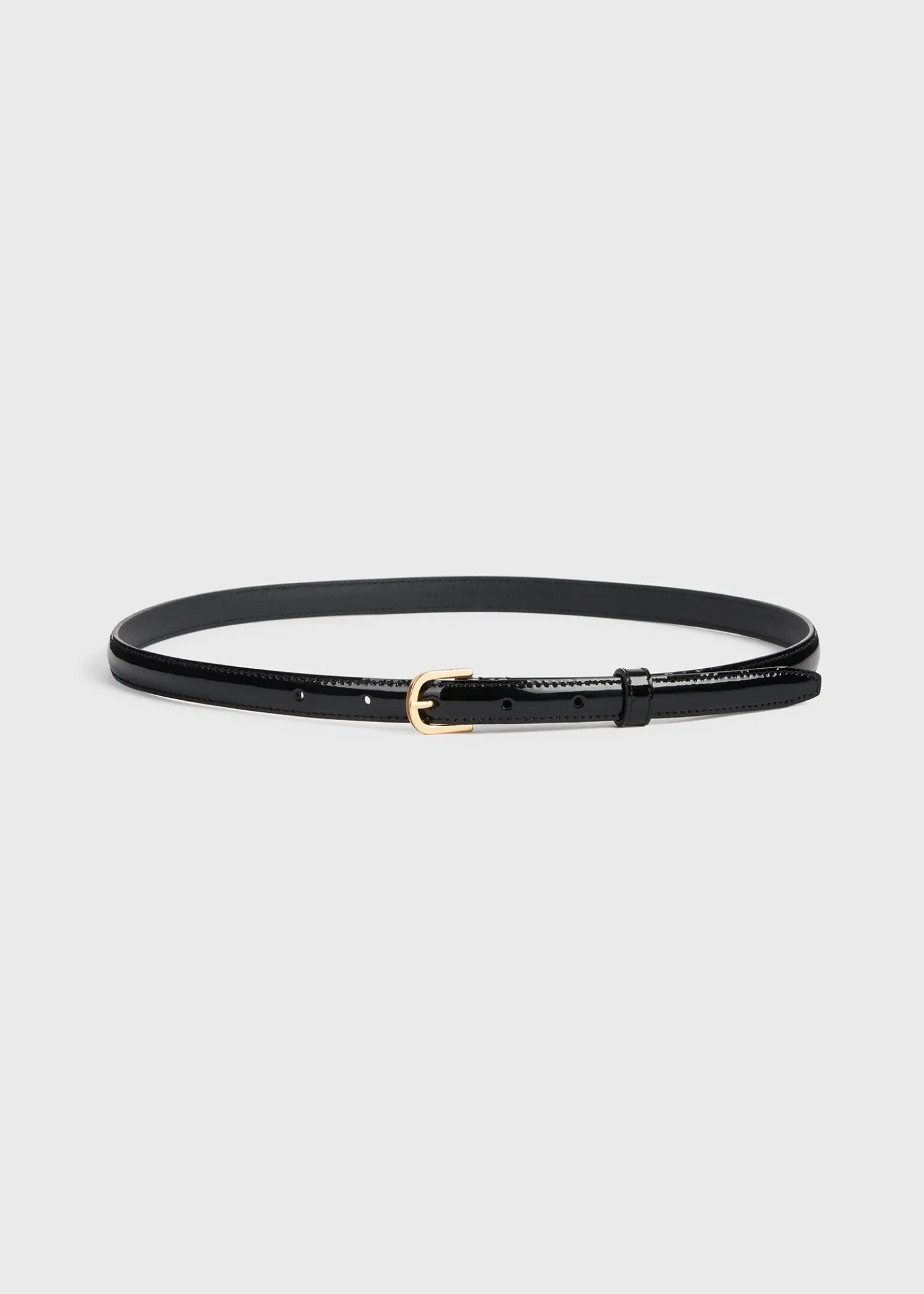 Thin patent belt black