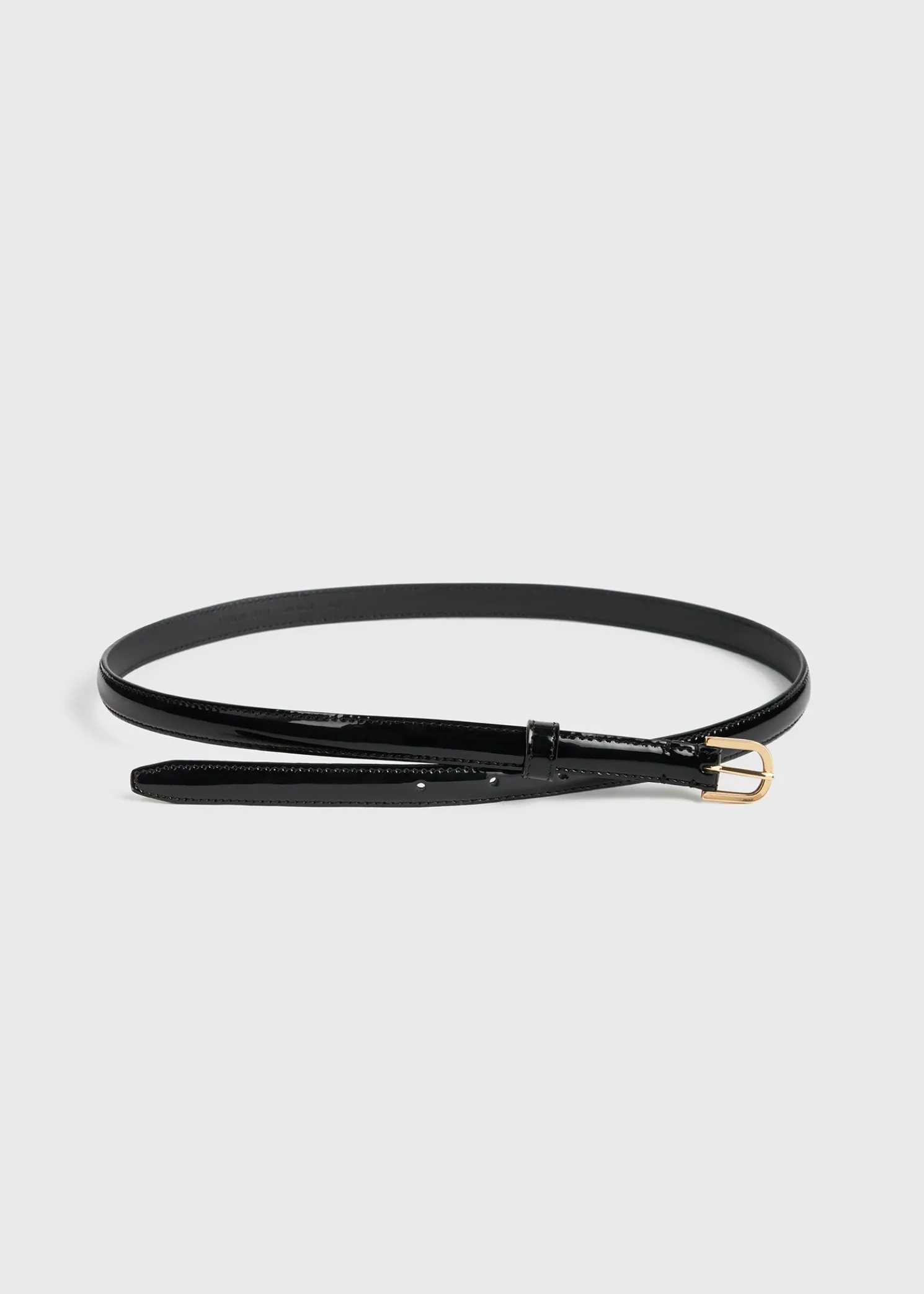 Thin patent belt black